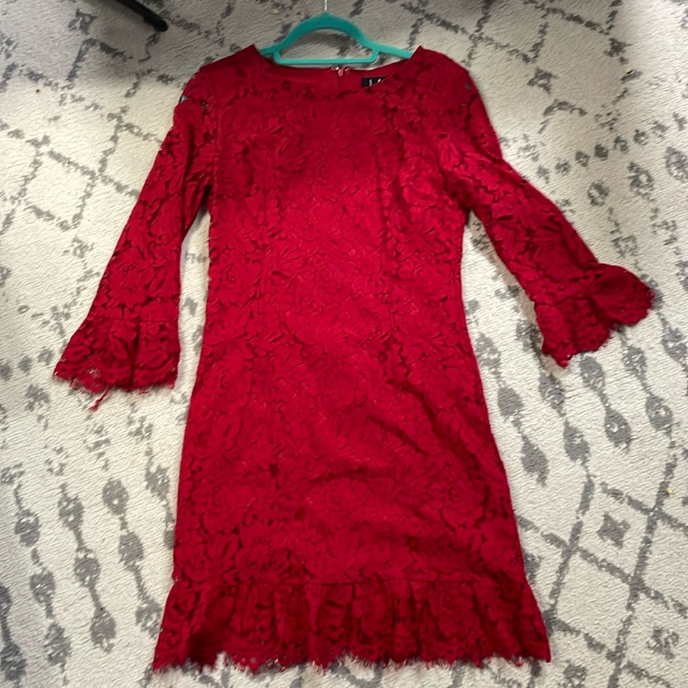 Lightly worn lace red dress